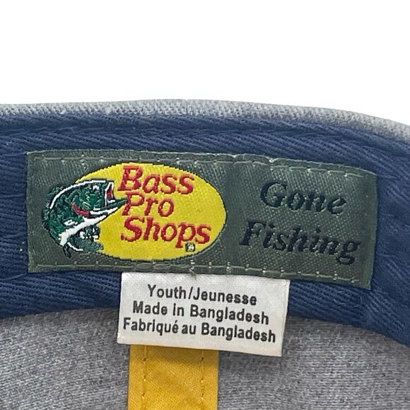 Bass Pro Shops Hat Kids Gray Yellow “I Would Rather Be Fishing” Cap - Picture 7 of 7